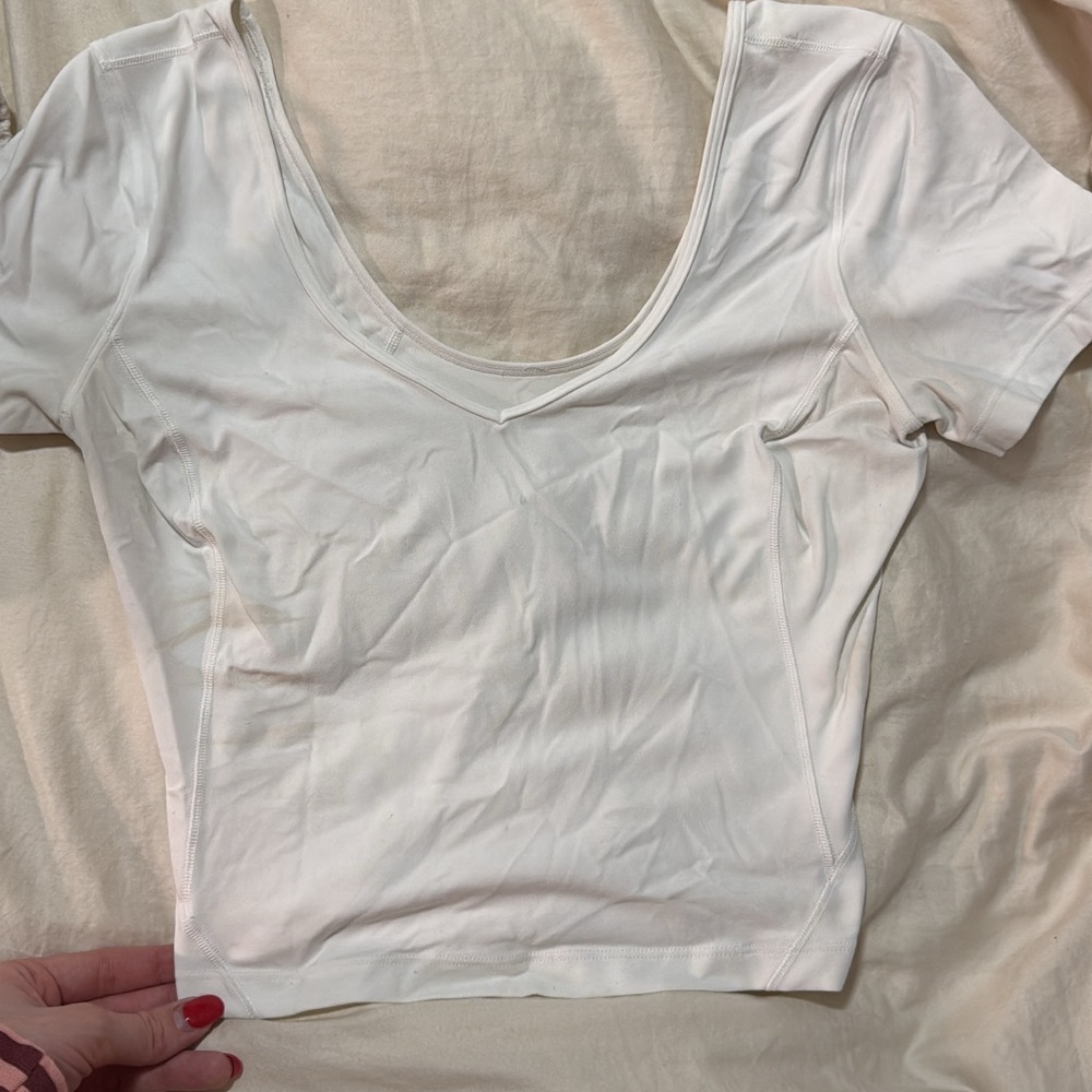 Lululemon White Scoop Neck Top